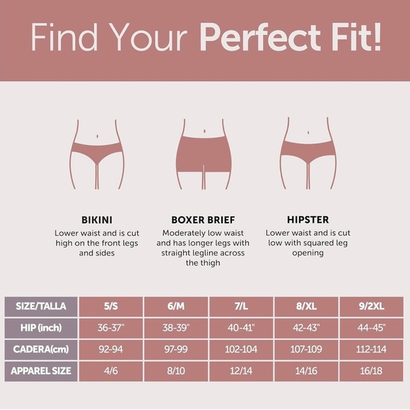 Hanes original 5pack super soft viscose from bamboo High-Low  bikini - Picture 6 of 6